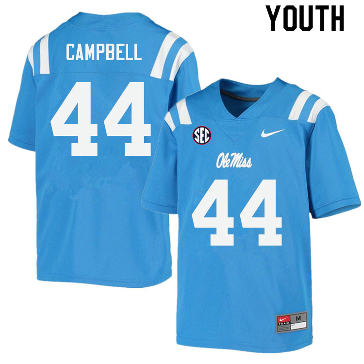 Youth #44 Chance Campbell Ole Miss Rebels College Football Jerseys Sale-Power Blue